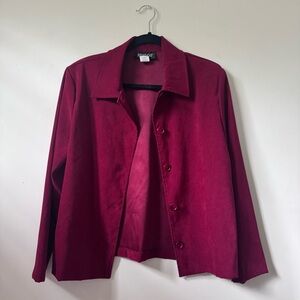 BRIGGS New York Petite Women’s Button Up Jacket (w/ Shoulder Pads)